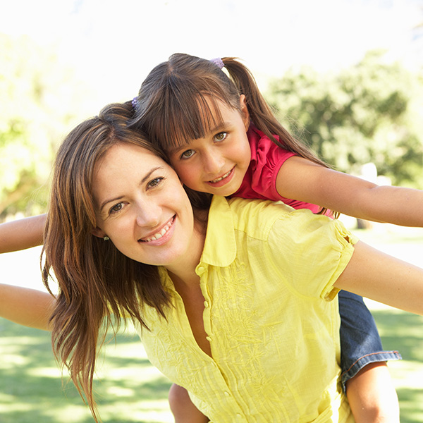 lady and daughter smiling